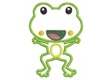 Stickmuster - hüpfender Frosch Appli